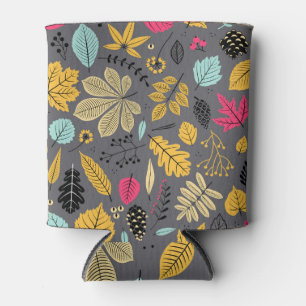 Rafraîchisseur Pour Canette Feuilles d'automne : Motif foncé sans couture