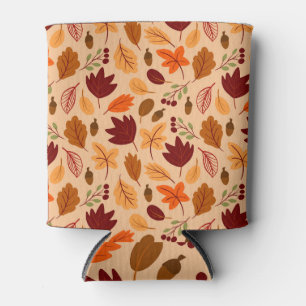 Rafraîchisseur Pour Canette Feuilles d'automne, motif simple et enfantin.