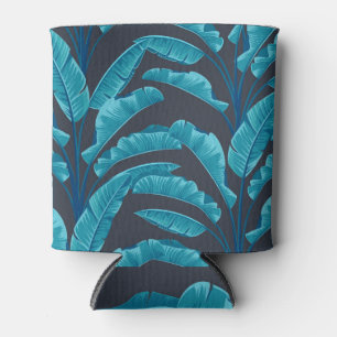 Rafraîchisseur Pour Canette Feuilles de bananes : Motif tropical Vintage.