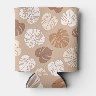 Rafraîchisseur Pour Canette Feuilles de Monstera Beige : Motif tendance à la m
