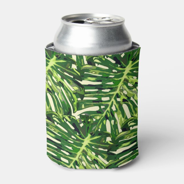 Rafraîchisseur Pour Canette Feuilles de Monstera Tropical (Can devant)