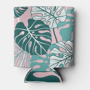 Rafraîchisseur Pour Canette Feuilles de monstère dessinés à la main, arrière -