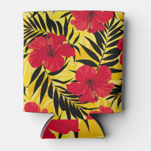 Rafraîchisseur Pour Canette Feuilles de palmiers à fleurs tropicales, motif vi
