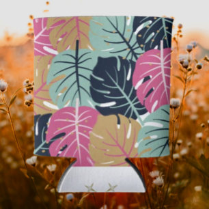 Rafraîchisseur Pour Canette Feuilles de Palmiers Tropicaux en Rose et Bleu B