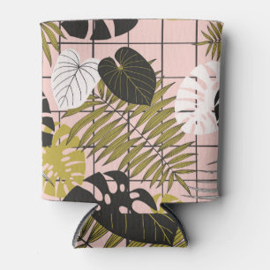 Rafraîchisseur Pour Canette Feuilles de palmiers tropicaux, été élégant.