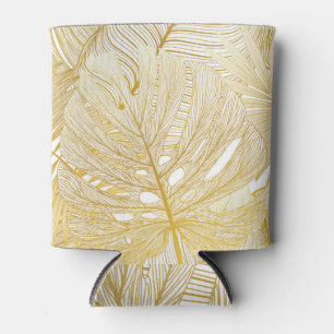 Rafraîchisseur Pour Canette Feuilles de palmiers tropicaux : motif vintage.