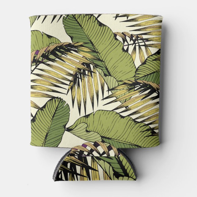 Rafraîchisseur Pour Canette Feuilles d'été, branches, patte décorative sans so (Devant)