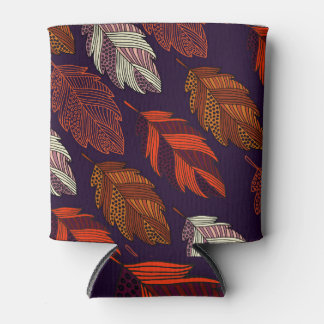 Rafraîchisseur Pour Canette Feuilles diagonaux : Motif Vintage à main