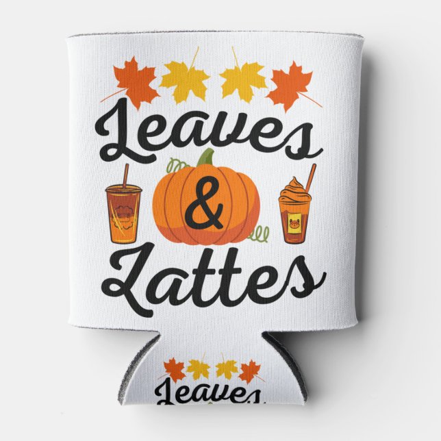 Rafraîchisseur Pour Canette Feuilles Et Latte Automne (Devant)