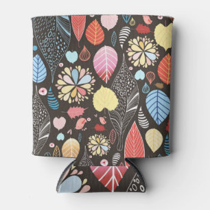 Rafraîchisseur Pour Canette Feuilles et oiseaux d'automne.