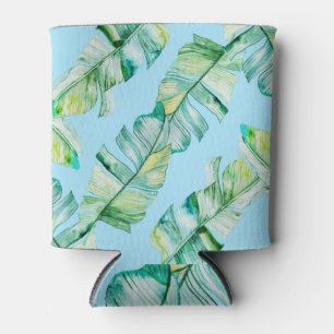 Rafraîchisseur Pour Canette Feuilles tropicaux aquarelle, illustration transpa