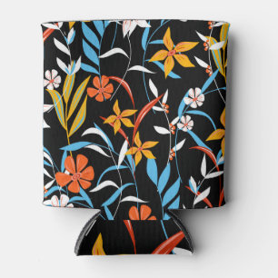 Rafraîchisseur Pour Canette Feuilles tropicaux colorés : motif arrière - plan
