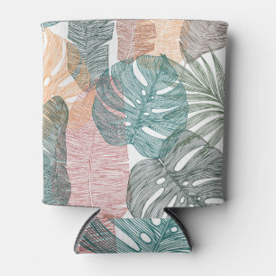 Rafraîchisseur Pour Canette Feuilles tropicaux : motif vintage à main.
