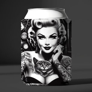 Rafraîchisseur Pour Canette Fille tatouée alternative old school