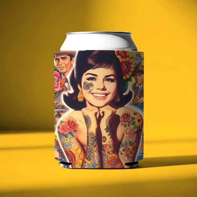 Rafraîchisseur Pour Canette Fille tatouée old school (Créateur téléchargé)