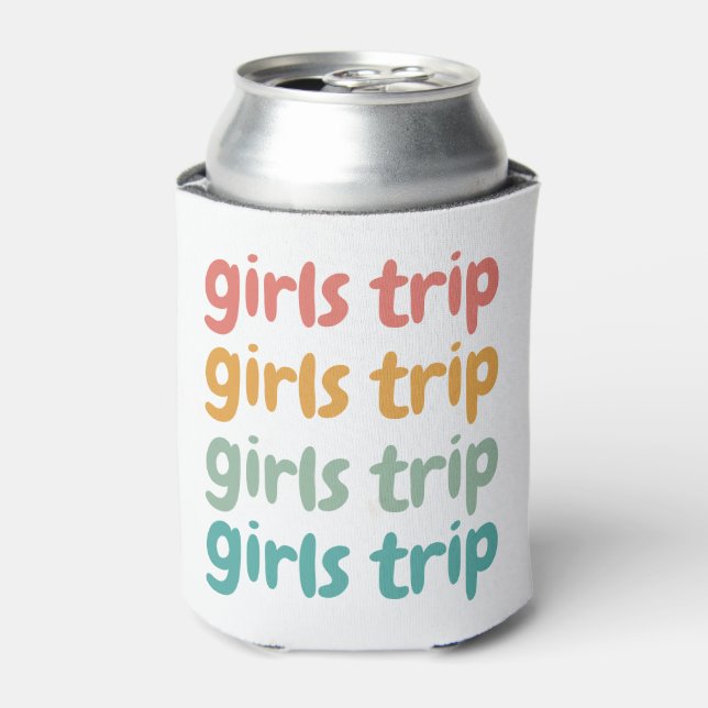 Rafraîchisseur Pour Canette Filles Voyage Cute Retro Girls Week-end Getaway Va (Can devant)