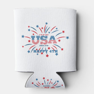 Rafraîchisseur Pour Canette Fireworks USA Patriotique Rouge Blanc Bleu