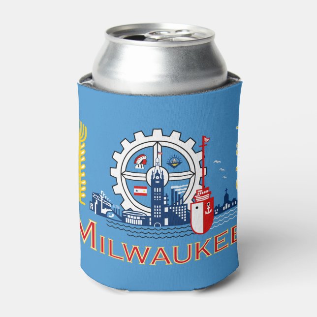 Rafraîchisseur Pour Canette Flag of Milwaukee, Wisconsin Can Cooler (Can devant)