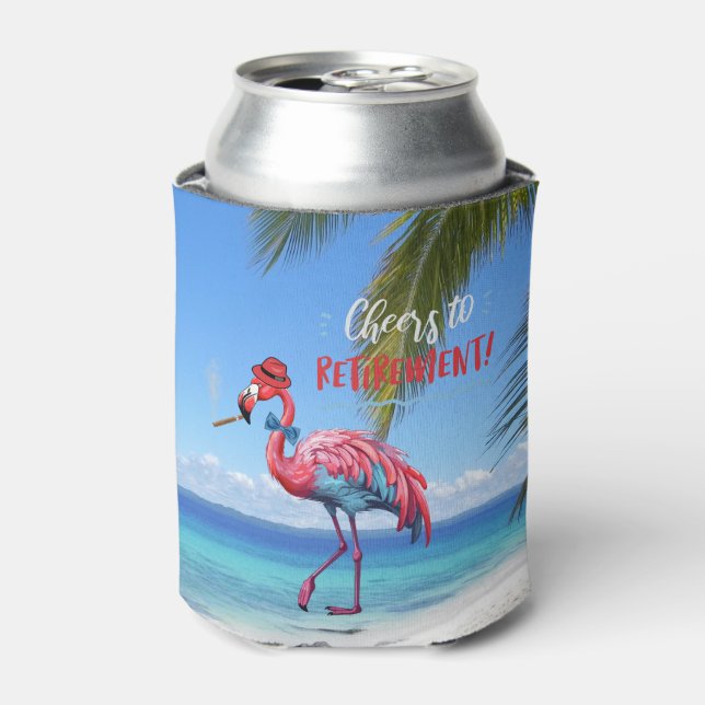 Rafraîchisseur Pour Canette Flamant rose Cool de retraite Tropical Beach (Can devant)