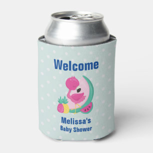 Rafraîchisseur Pour Canette Flamant rose rose avec pastèque et ananas