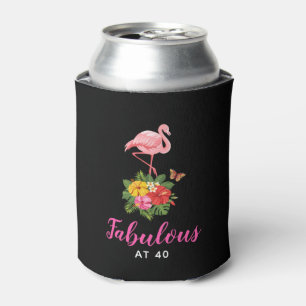 Rafraîchisseur Pour Canette Flamant rose rose & Hibiscus tropical Fabuleux à 4