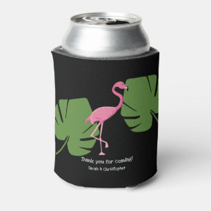 Rafraîchisseur Pour Canette Flamant rose rose noir Tropical Destination Mariag