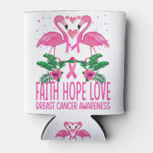 Rafraîchisseur Pour Canette Flamingo Faith Hope Love Breast Cancer Awareness