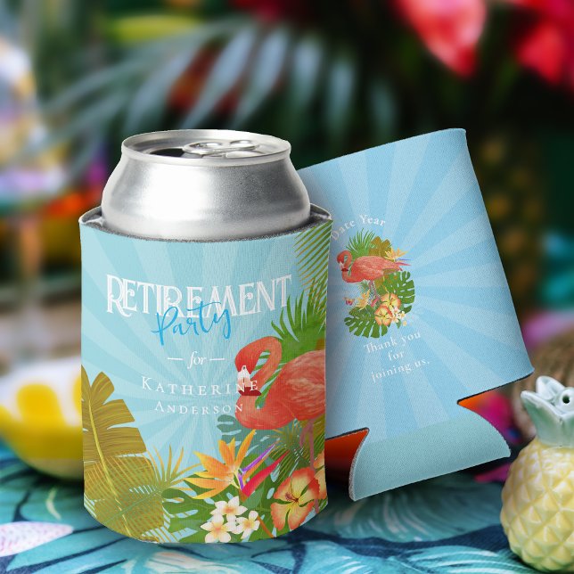 Rafraîchisseur Pour Canette Flamingo Retirement Blue Can Cooler (Flamingo Retirement Blue Can Cooler)
