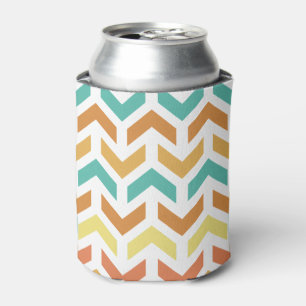 Rafraîchisseur Pour Canette Flèches Rétro Chevron Orange Turquoise Or