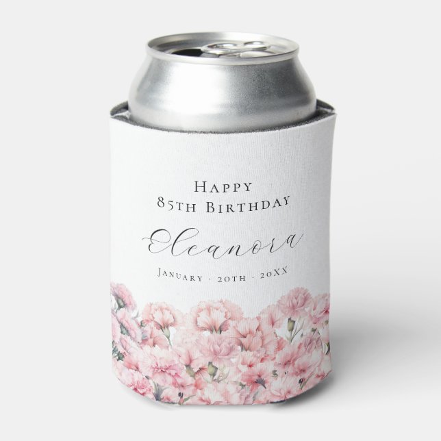 Rafraîchisseur Pour Canette Fleur d'anniversaire de janvier Carnation rose 85e (Can devant)