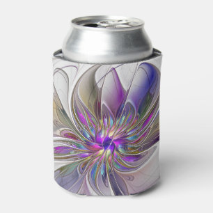 Rafraîchisseur Pour Canette Fleur d'art fractal abstrait énergique et coloré