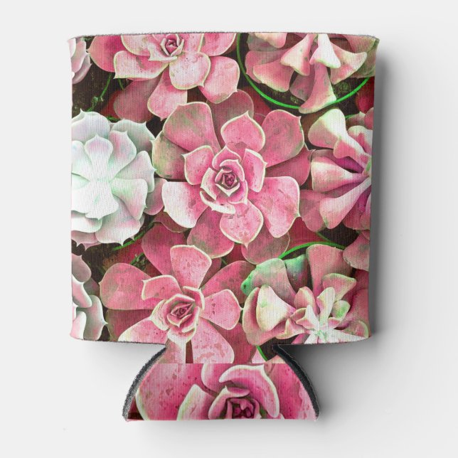 Rafraîchisseur Pour Canette Fleur de cactus, design mariage romantique (Devant)