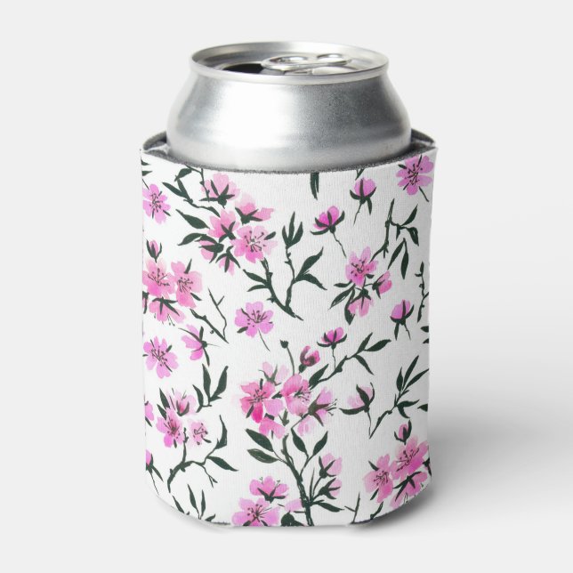 Rafraîchisseur Pour Canette Fleur de cerisier blanc sur blanc (Can devant)