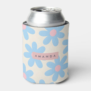 Rafraîchisseur Pour Canette Fleur de Daisy Pastel Bleu Rétro Personnalisée