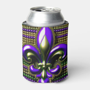Rafraîchisseur Pour Canette Fleur de lis perlé Mardi Gras
