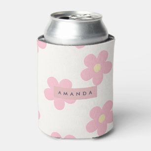 Rafraîchisseur Pour Canette Fleur de Marguerite Rose Rétro Personnalisée