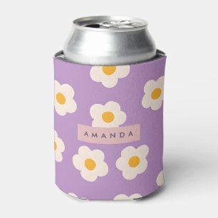 Rafraîchisseur Pour Canette Fleur de Marguerite Violette Rétro Personnalisée