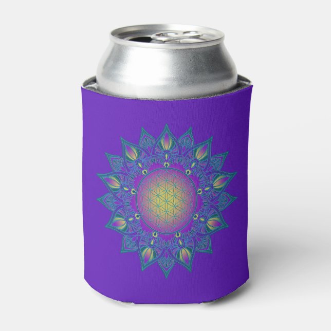 Rafraîchisseur Pour Canette Fleur De Vie - Mandala Indien 3 (Can devant)