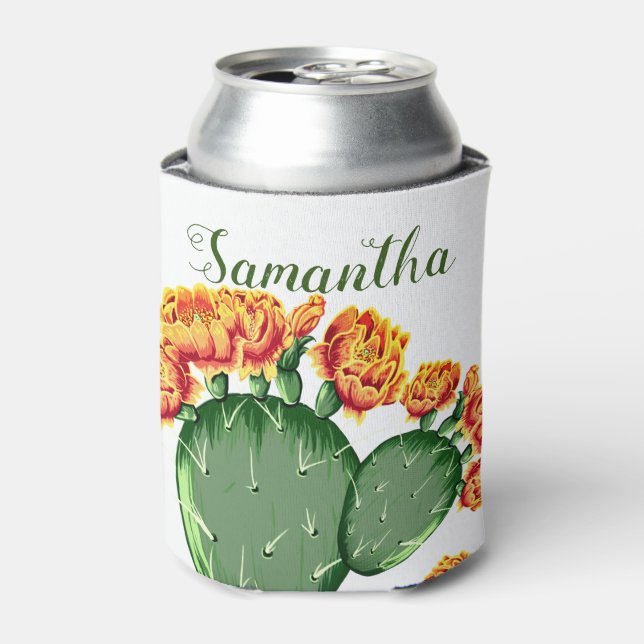 Rafraîchisseur Pour Canette Fleur Orange tendance Prickly Pear Cactus (Can devant)
