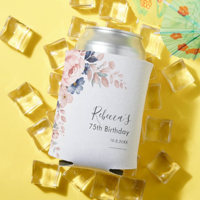 Rafraîchisseur Pour Canette Fleur rose 75e fête d'anniversaire (Été in situ)