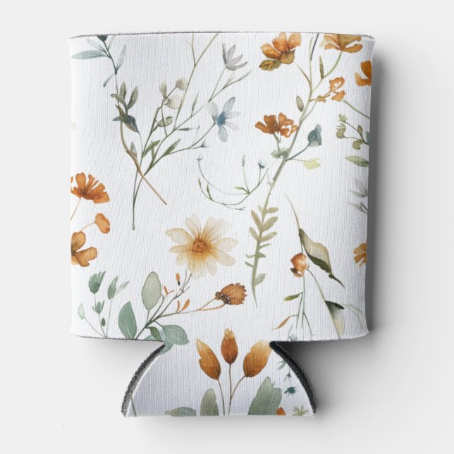 Rafraîchisseur Pour Canette Fleur sauvage à l'aquarelle style Boho (Devant)