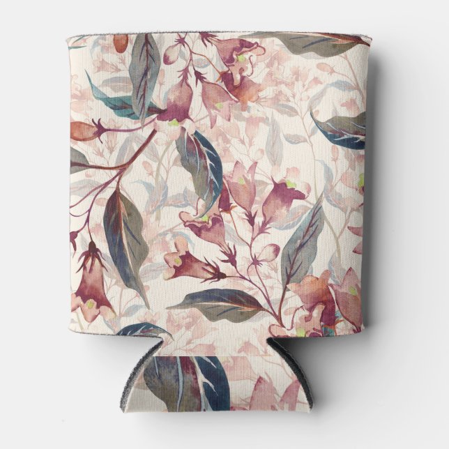 Rafraîchisseur Pour Canette Fleur Weigelas, motif élégant sans soudure. (Devant)