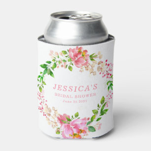 Rafraîchisseur Pour Canette Fleurs Aquarelles Roses Mariage Sur Mesure