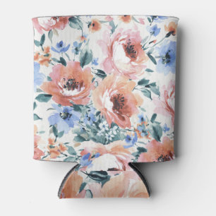 Rafraîchisseur Pour Canette Fleurs d'aquarelle, illustration motif transparent