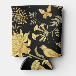 Rafraîchisseur Pour Canette Fleurs exotiques Oiseaux Motif Vintage