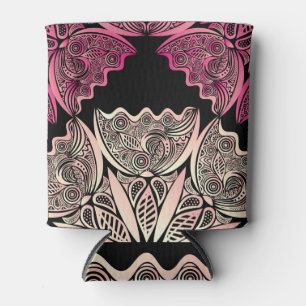 Rafraîchisseur Pour Canette Fleurs motif de la nature, illustration vintage.