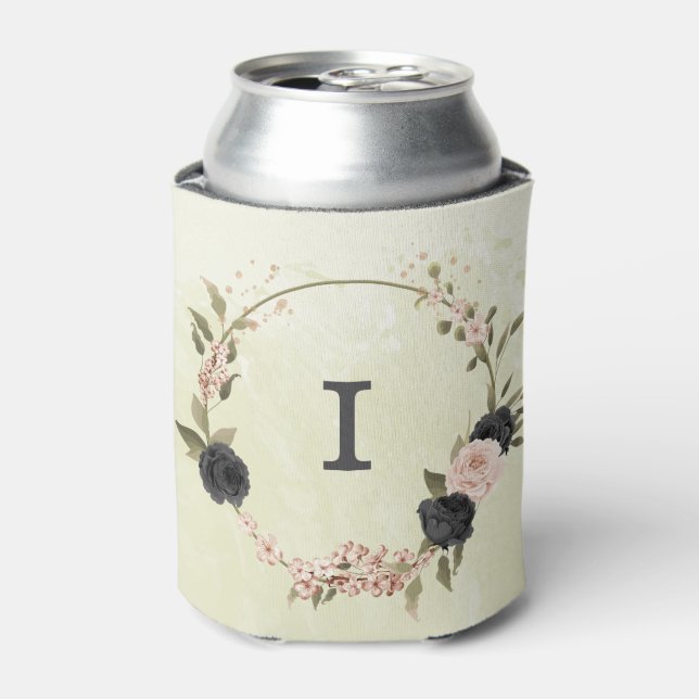 Rafraîchisseur Pour Canette fleurs noires rose (Can devant)
