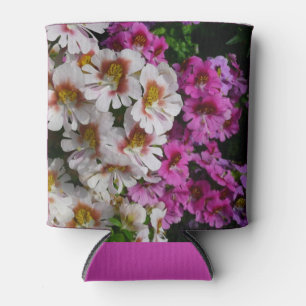 Rafraîchisseur Pour Canette Fleurs papillon rose blanc et violet