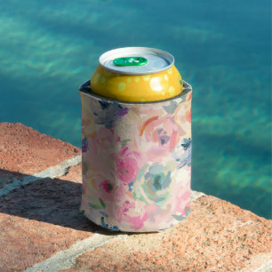 Rafraîchisseur Pour Canette Fleurs Pastel Abstraites colorées Motif Floral