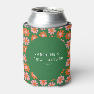 Rafraîchisseur Pour Canette Fleurs Rétro Roses Vertes Douces Mariage Sur Mesur